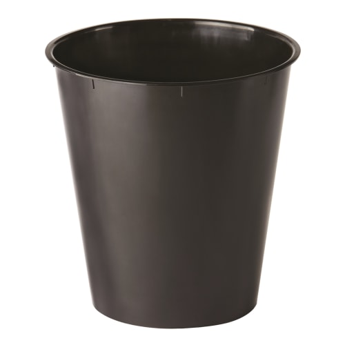 Round Plastic Wastebasket Liner, Fits 9 & 11 Quart, Black